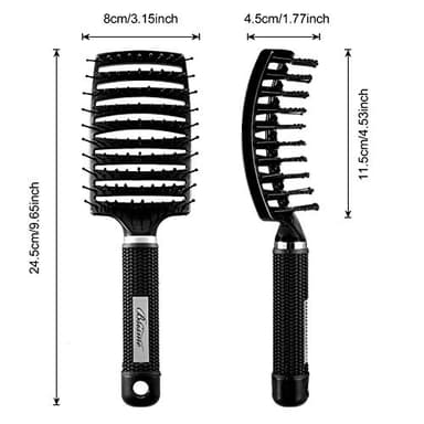 Hair Brush, Professional Curved Vented Brush for Faster Blow Drying for Women, Men, Paddle Detangling Brush for Wet Dry Curly Thick Straight Hair - Image 6
