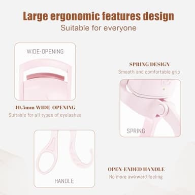 C-Shaped Heated Eyelash Curler Fast Heat Up in 6s - Rechargeable Electric Eyelash Curler for 24-Hours Long Lasting Curls - Safe Anti-Burn Lash Curler Elevate Your Beauty with Stunning Lashes (Large) - Image 2