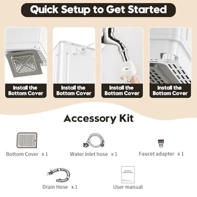 Auertech Portable Washer and Dryer Combo Set, 18 lbs Fully Automatic Washing Machine, 10 lbs Portable Dryers, Compact Washer and Dryer for Apartment, RV, Dorm - Image 8