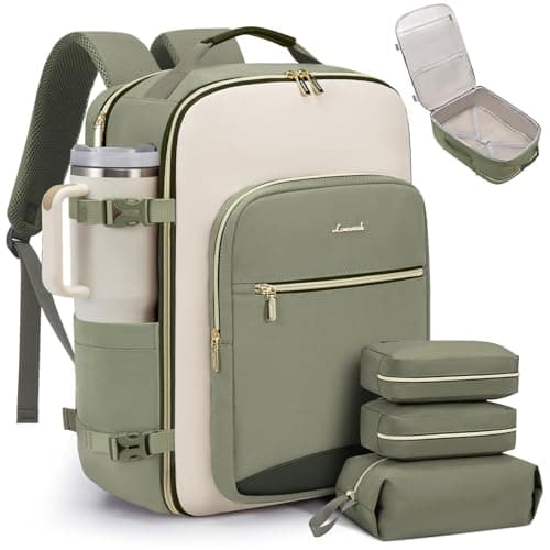 LOVEVOOK 40L Travel Backpack for Women & Men, Airline Approved Carry On Luggage with 3 Packing Cubes, TSA Overnight Bags, Waterproof Personal Item Bag, Weekender Essentials Backpacks fits 17" Laptop - Image 1
