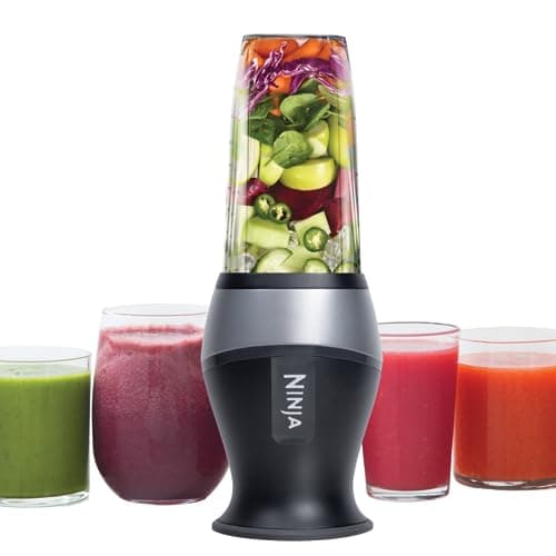 Ninja Fit Compact Personal Blender, Portable Blender for-Smoothies, Shakes, Food Prep, and Frozen Blending, 700-Watt Base, (2) 16-oz. Cups and Spout Lids, Black QB3001SS - Image 1