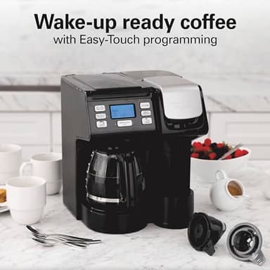 Hamilton Beach FlexBrew Trio 2-Way Coffee Maker, Compatible with K-Cup Pods or Grounds, Combo, Single Serve & Full 12c Pot, Black - Fast Brewing (49902) - Image 5