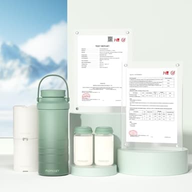 Momcozy 22oz Portable Breast Milk Cooler for Outdoor, Life Saver with 360° Total Cooling for 24 Hours, Larger Capacity Travel Breastmilk Chiller with 2pcs Baby Bottles for Breastmilk Storage, Green - Image 8