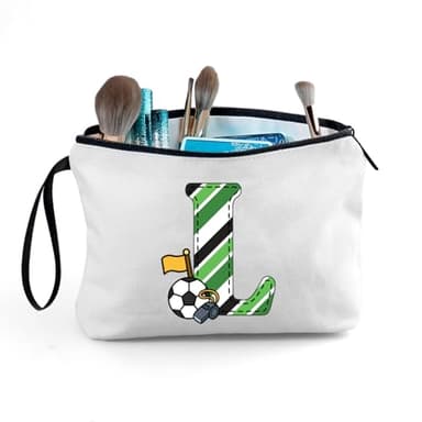 ARIOSEY Soccer Gifts Personalized Soccer Ball Cosmetic Bag for Purse Birthday Inspirational Gifts for Girls Women Team Coach Mom Stuff Travel Organizer-L - Image 6