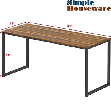 SHW Mission 48-Inch Home Office Computer Desk, Walnut - Image 3