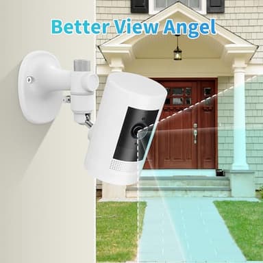 2Pack Wall Mount Bracket for Ring Stick Up Cam & Ring Outdoor Cam Plus, Adjustable Durable Mount Stand Also fit for eufy Arlo Simpllisafe Cam, Drill or No Drill Two Ways Installation Strong Adhesive - Image 7