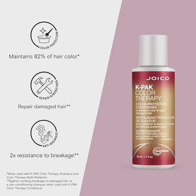 Joico K-PAK Color Therapy Color-Protecting Conditioner | For Color-Treated Hair | Boost Shine & Elasticity | Repair Breakage | Rebuild Damaged Hair | With Keratin & Argan Oil | 1.7 Fl Oz - Image 3