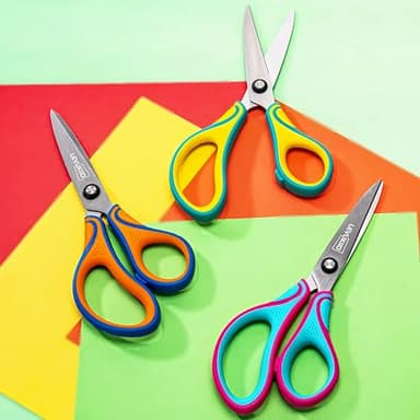 6.5-Inch Kids Scissors for Ages 8-12,pointed tip child scissors, Three Color Handles, Craft Cutting Tool - Image 5