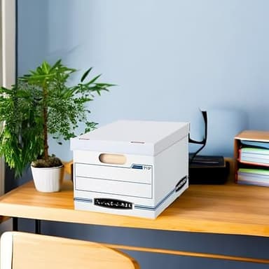 Bankers Box 30 Pack STOR/FILE Basic Duty File Storage Boxes, Standard Assembly, Lift-off Lid, Letter/Legal, White/Blue - Image 5