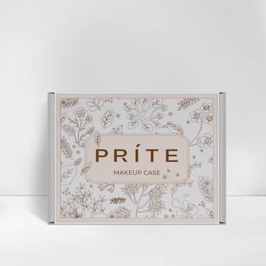 Prite Clear Makeup Bag Cosmetic Organizer Case Waterproof Travel Toiletry Bag Skincare Pouch with Golden Zipper(Beige) - Image 9