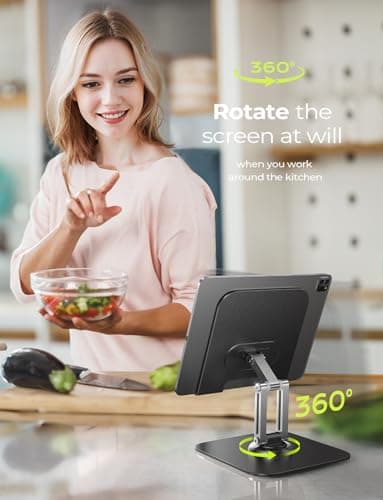 LISEN for iPad Stand Holder Adjustable Tablet Stand for Desk, 2025 for iPad Accessories Rotating Display Stand PC Office Accessories for Desk Women Kindle Table Mount/PS/Switch iPhone 12.9"-4.7" - Image 5