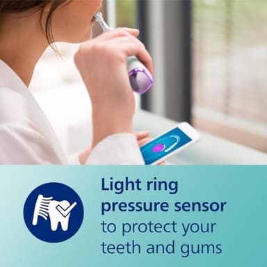 Philips Sonicare DiamondClean Smart 9500 Electric Toothbrush, Sonic Toothbrush with App, Pressure Sensor, Brush Head Detection, 5 Brushing Modes and 3 Intensity Levels, Rosegold, Model HX9923/61 - Image 7