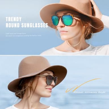CHBP Polarized Sunglasses for Women Men - Trendy 2025 Vintage Classic Retro Round Mirrored Lens Designer Style Sunglasses for womens - Image 6