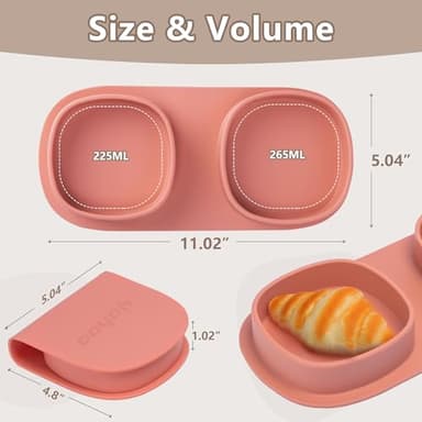 yahaa Silicone Foldable Novelty Dinner Plates,Baby Plates Travel Essential with Forks and Spoons,Microwave & Dishwasher SafeWatermelon - Image 3