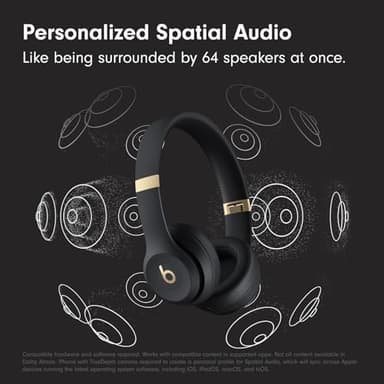 Beats Solo 4 - Wireless Bluetooth On-Ear Headphones, Apple & Android Compatible, Up to 50 Hours of Battery Life - Black & Gold - Image 3
