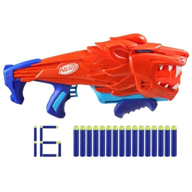 NERF Wild Lionfury, Easy Play Dart Blaster, 16 Nerf Elite Darts, Nerf Blaster Lion Toys for 6 Year Old Boys & Girls & Up, Outdoor Toys - Image 1