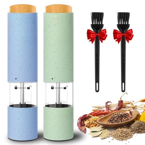 Electric Salt and Pepper Grinder Set - Adjustable Coarseness, Battery-Operated with LED Light, 360° Transparent Design for Kitchen & Outdoor Cooking, Perfect for Home Chefs & Gift Shoppers - Image 1