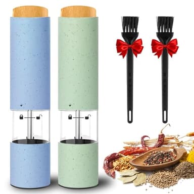 Electric Salt and Pepper Grinder Set - Adjustable Coarseness, Battery-Operated with LED Light, 360° Transparent Design for Kitchen & Outdoor Cooking, Perfect for Home Chefs & Gift Shoppers - Image 1