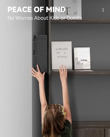 HOLEWOR Gun Safe, Slider Biometric Pistol Safe Fingerprint Bedside Gun Lock Box, 3 Ways Quick Access Mounted Handgun Case for Nightstand, Bed, Desk, Wall, Dresser - Image 5