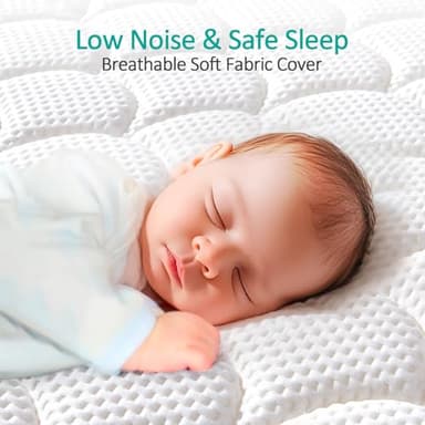 Tiankehan Dual-Sided Crib Mattress & Toddler Mattress – 52" x 27.6" x 5",100% Knitted Fabric, Moisture Absorbent & Breathable, Fits Standard Full-Size Cribs & Toddler Beds - Image 3