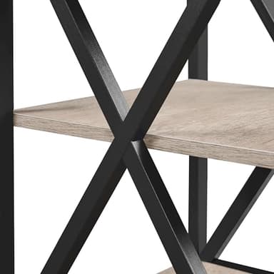 Yaheetech End Table Living Room, 3-Tier Side Table with Storage Shelves for Home Office, Industrial X Design Sofa Tables with Strong Metal Frame, Easy Assembly, Gray - Image 7