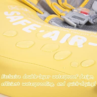 Mambobaby Float Add Tail Baby Swim Float with Canopy, Non-Inflatable Solid Baby Float, Upgrade Soft Waterproof Skin-Friendly Leather Material Infant Swim Float (Special Edition Yellow) - Image 5