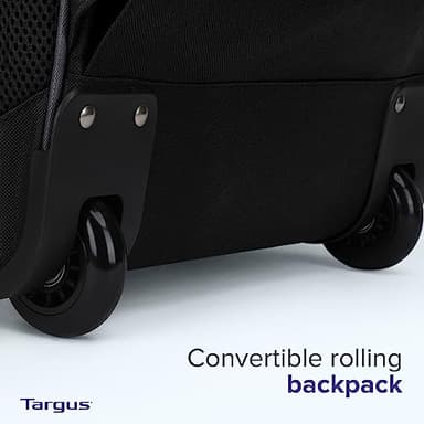Targus 16 Inch Compact Rolling Backpack, Black - Wheeled Travel Bag with Removable Protective Laptop Sleeve, Fits Laptops Up to 16” and MacBook Pros up to 17” (TSB750US) - Image 8