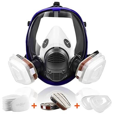 SupMusk Full Face Respirator Mask Reusable, Silicone Large View Work Respirator Mask with Filters, Reusable Anti-Fog Lens Face Shield Protection Dustproof Masks for Painting Processing - Image 8