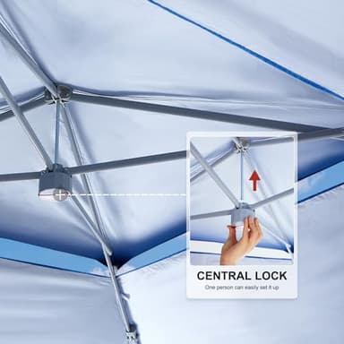 ABCCANOPY 13x13 Pop Up Canopy Base on 10x10 Canopy Frame with Double Ventilated Top, 4 Sandbags, 4 Ropes and 8 Stakes (Blue) - Image 3