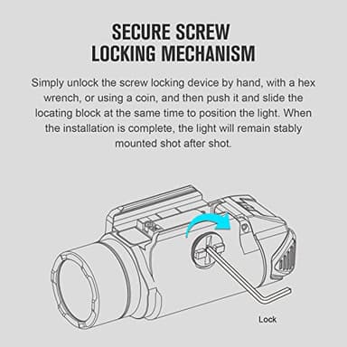 OLIGHT PL-3S Valkyrie 1000 Lumens Compact Weaponlight Rail-Mounted Tactical Light LED with Rail Locating Keys for 1913 Picatinny, GL Style (Black) - Image 8