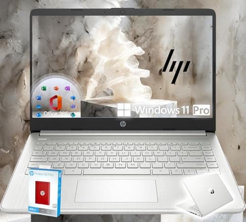 HP 14 Ultrabook • Intel 4-Core CPU • Back to School Limited Edition with Microsoft 365 • 32GB RAM • 1.6TB Storage (128GB OnBoard withHP 512GB P500 Portable SSD + 1TB OneDrive) • Win11 Pro • Silver - Image 1