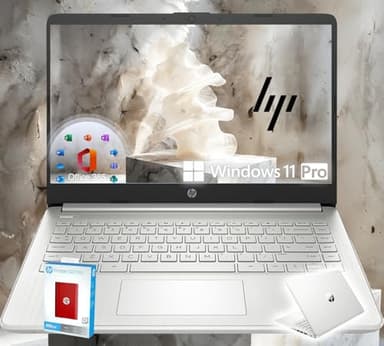 HP 14 Ultrabook • Intel 4-Core CPU • Back to School Limited Edition with Microsoft 365 • 32GB RAM • 1.6TB Storage (128GB OnBoard withHP 512GB P500 Portable SSD + 1TB OneDrive) • Win11 Pro • Silver - Image 1