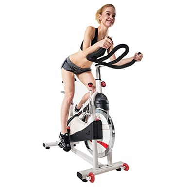 Sunny Health & Fitness Indoor Cycling Exercise Bike with SPD pedals - SF-B1509, White, 47 L x 20 W x 47 5 H - Image 11