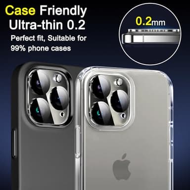 Ferilinso 6 Pack Camera Lens Protector for iPhone 16 Pro Max/iPhone 16 Pro [Phone Case Friendly], Accessories Camera Screen Protector Tempered Glass - Image 4