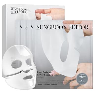 SUNGBOON EDITOR Deep Collagen Overnight Mask Hydrating Mask for Glass Skin, Wrinkle Care, Firming & Pore Refining 2,160,000PPB Collagen + 9 Peptides Stocking Stuffers for Women Korean Skincare, 4ea - Image 1