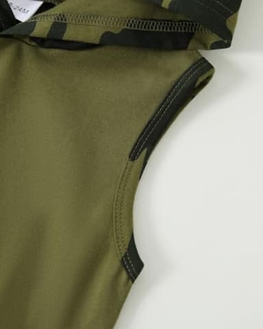 SANMIO 4T Boys Clothes 3-4T Boy Short Set Toddler Boy Outfits Sleeveless Hoodie Tank Top and Shorts Clothing Set 2pcs - Image 5