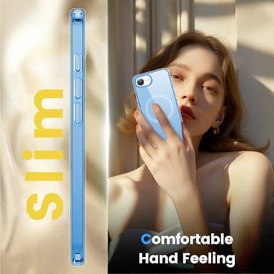 Temdan for iPhone 16e Case, [Compatible with Magsafe][Anti-Yellowing][Military-Grade Protection] Shockproof Slim Magnetic Phone Sleeve for iPhone 16e 6.1'', Blue - Image 7