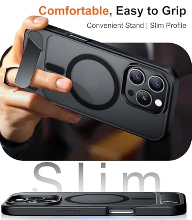 Temdan Magnetic Compatible with iPhone 16 Pro Case, [Built-in Invisible Kickstand][Compatible with MagSafe] [Military Grade Shockproof] Slim Translucent Matte Phone Case for iPhone 16 Pro 6.3" - Image 7