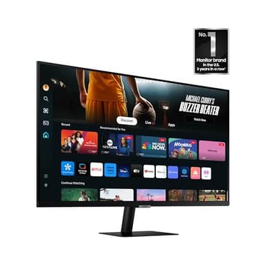 SAMSUNG 32-Inch M7 (M70D) Series 4K UHD Smart Monitor with Streaming TV, Speakers, HDR10, USB-C, Multiple Ports, Gaming Hub, SolarCell Remote, Vision Accessibility Tools, LS32DM702UNXGO, 2024, Black - Image 3