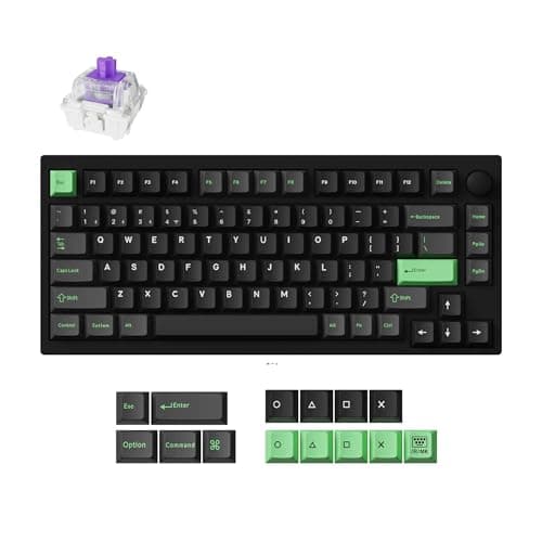 LEMOKEY P1 HE 75% Wireless Custom Mechanical Gaming Keyboard with Gateron Double-Rail Magnetic Switches Full Assembled Knob Version - Black