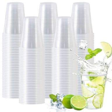 Clawsoff 12 oz Clear Plastic Cups 300 Pack, Disposable Cups,Party Drinking Cup, Cups for Party, Graduation, Travel, Holiday, Events - Image 1