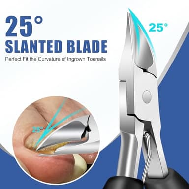 Toenail Clippers for Seniors Thick Toenails, Large Wide Opening Toe Nail Clippers for Men Thick Nails, Heavy Duty Sharp Slanted Nail Clippers Fingernail Clipper Gifts for Men Women - Image 3
