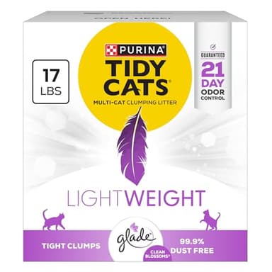 Purina Tidy Cats LightWeight With Glade Clean Blossoms Multi-Cat, Clumping, Low Dust, Scented Cat litter - 17 lb. Box - Image 1