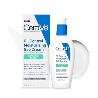 CeraVe Oil Control Moisturizing Gel-Cream, Face Moisturizer for Oily Skin, Niacinamide, Hyaluronic Acid & Oil Absorbing Technology To Rebalance Oily Skin, Non-Comedogenic, Fragrance Free & Oil-Free - Image 1