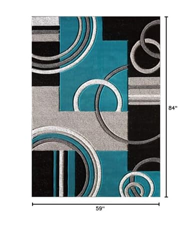 GLORY RUGS Area Rug Modern Soft Hand Carved Contemporary Floor Carpet with Premium Fluffy Texture for Indoor Living Dining Room and Bedroom Area (Turquoise, 5x7) - Image 2