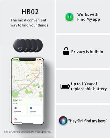 Air Tracker Tag, Bluetooth Tracker-4 Pack Works with Apple Find My (iOS Only), Smart Tags for Luggage, Keys, Backpack, IP67 Waterproof - Image 7