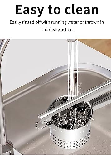 GloTika Large 15oz Potato Ricer, Heavy Duty Stainless Steel Potato Masher with Ergonomic Handle, Masher and Ricer Kitchen Tool for Mashed Potatoes, Noodle Maker - Image 7