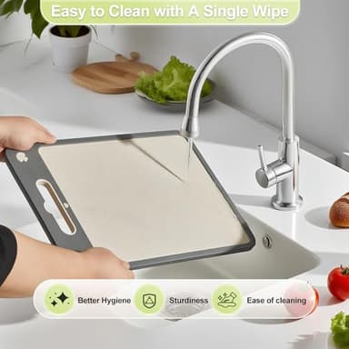 Cutting Board for Kitchen,Cutting Board Double Sided Food Grade,316 Stainless Steel and Wheat Straw PP, Easy to Clean Large Size 16”×11” - Image 7