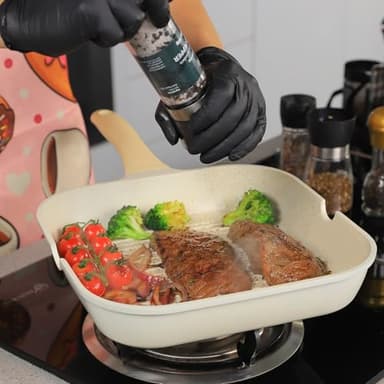 Romswi 23pcs Pots and Pans Set Non Stick, Kitchen Cookware Set with Casserole, Frying & Saucepans, Oven Safe & Stovetop Agnostic Non Toxic Cookware(Gas, Electric & Induction) - White - Image 8