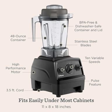 Vitamix E310 Explorian Blender, Professional-Grade, 48 Oz. Container, Black - Image 4